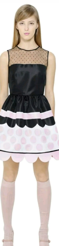 RED VALENTINO Pink Polka Dot Tulle Dress 2/4